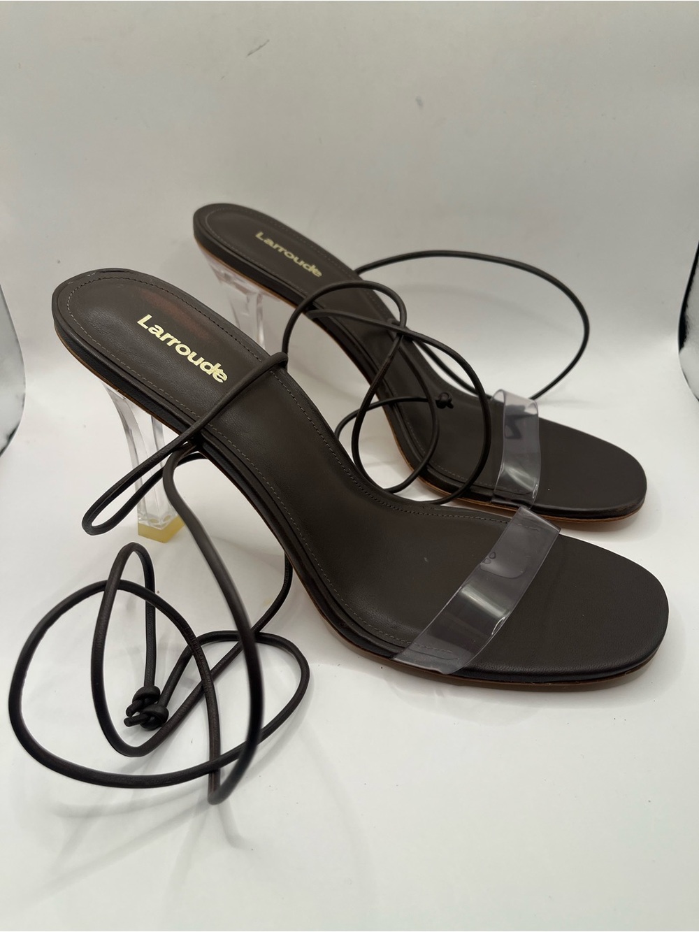 Larroude Gloria 9 New No Tags Lace-Up Ankle Strap Heeled Sandals